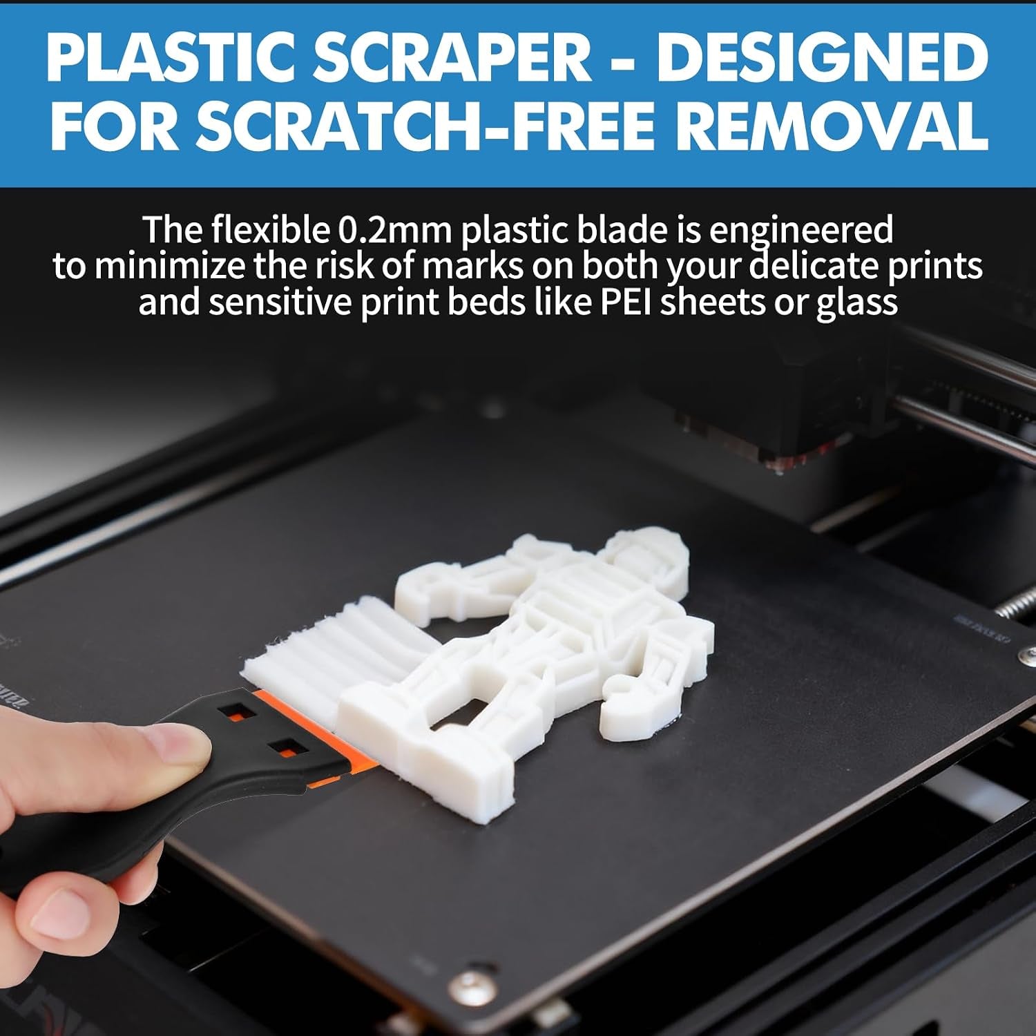 14Pcs 3D Printer Scraper Tool, Plastic Scraper for Scratch Free Removal | Angled Metal Scraper for Stubborn Prints, Includes 12 Replacement Plastic Blades