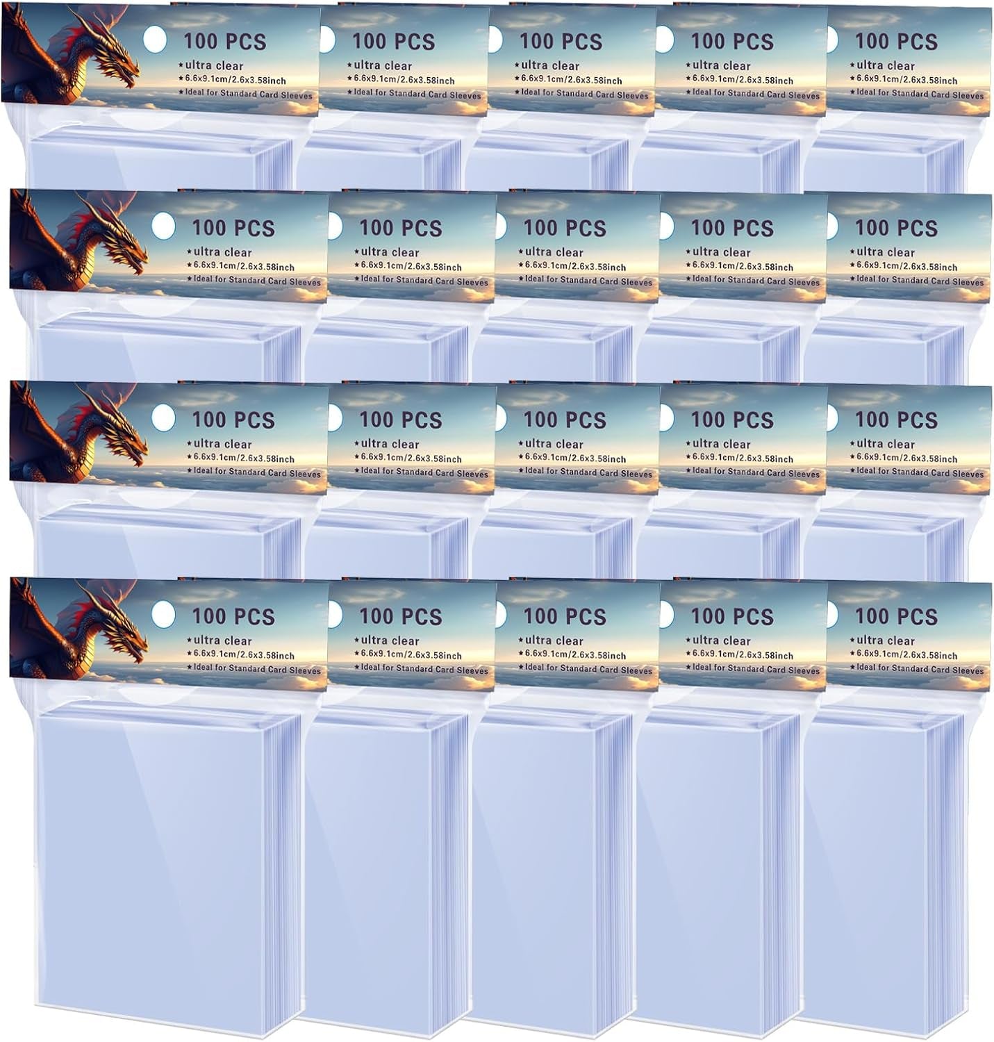 2000 Counts Soft Clear Perfect Fit Card Sleeves for Trading Cards, Exact Fit Protector for TCG, Sports (Basketball, Baseball, Football) and Collectible Cards,Plastic Penny Sleeves (2000)